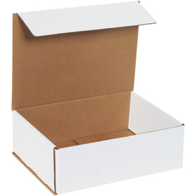 Heavy-duty ECT-32-B white corrugated mailers in 12x9x4 dimensions deliver crush-resistant protection with zero assembly time. One-piece fold-and-tuck design requires no tape, glue, or staples‚saving your team labor costs while cutting postage expenses. Sold as a bundle of 50 per case.