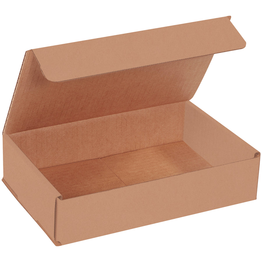 ECT-32 single-wall kraft corrugated mailers built for small item shipping. One-piece fold-and-tuck design creates double-wall protection on front and sides–no tape, glue, or staples needed. Ships and stores flat to maximize warehouse efficiency. 50 mailers per bundle.