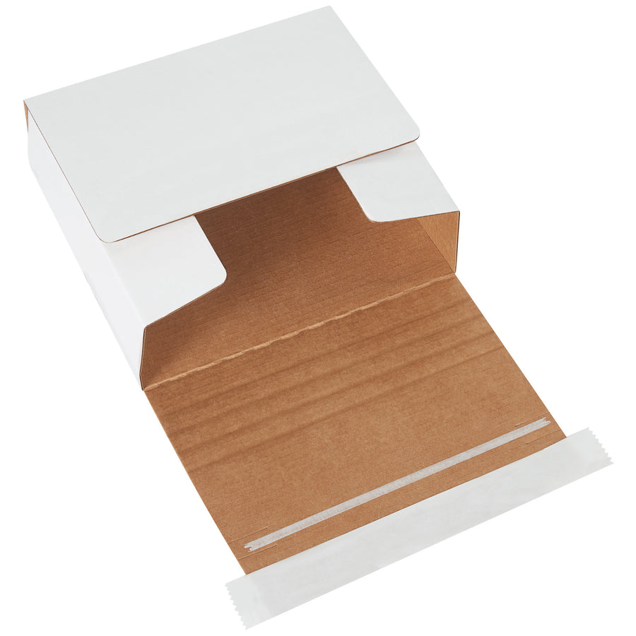 Professional white self-seal CD mailers designed for e-commerce brands shipping audio media. These one-piece die-cut corrugated mailers (5.75" x 5.06" x 1.75") hold up to 4 CDs in jewel cases with crush-resistant ECT-32-B material. Peel-and-seal closure with pull-tab opening‚ships as a convenient 200-pack bundle.