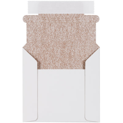 Protect your audio and video CDs in transit with these self-sealing foam lined CD mailers. Engineered from 100% recycled white fibreboard, each 5 1/8x5 mailer features integrated foam cushioning and tear-strip access for professional presentation. Order your case of 100 today.
