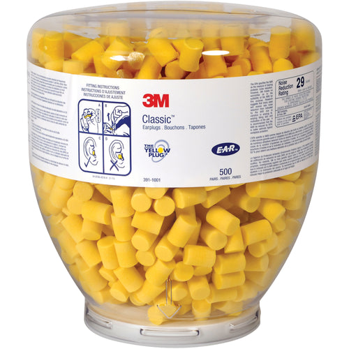 The most popular foam earplugs on the market, featuring slow-recovery foam that minimizes pressure while delivering NRR 29dB hearing protection. Bright yellow color enables quick visual compliance checks on the job site. Case of 500 plugs provides cost-efficient bulk hearing protection for industrial facilities.