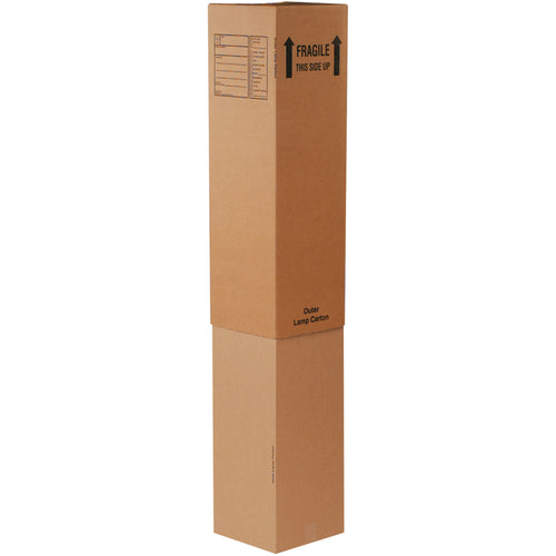 Premium ECT-32 kraft corrugated outer lamp boxes sized 12 5/16