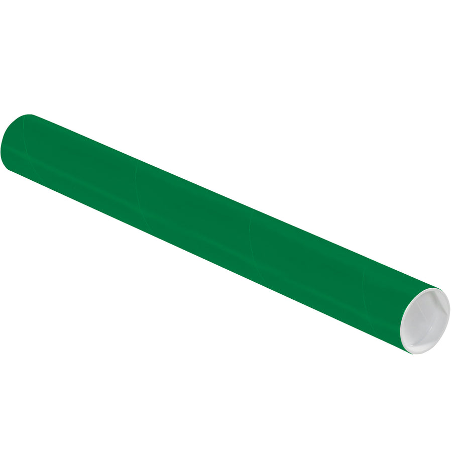 Protect and ship documents, blueprints, and posters with confidence using these 2x18" green spiral wound mailing tubes. Heavy-duty 3-ply construction with included white plastic end caps ensures secure sealing during transit. Sold as a case of 50 tubes‚the cost-efficient choice for busy mailrooms and shipping departments.