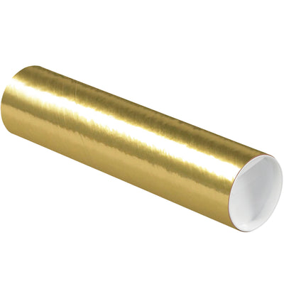 Professional 3x12 gold mailing tubes built tough with 3-ply spiral wound fibreboard construction. Each case includes 24 tubes with white plastic end caps for secure sealing. Perfect for documents, blueprints, posters, and shipping compliance.