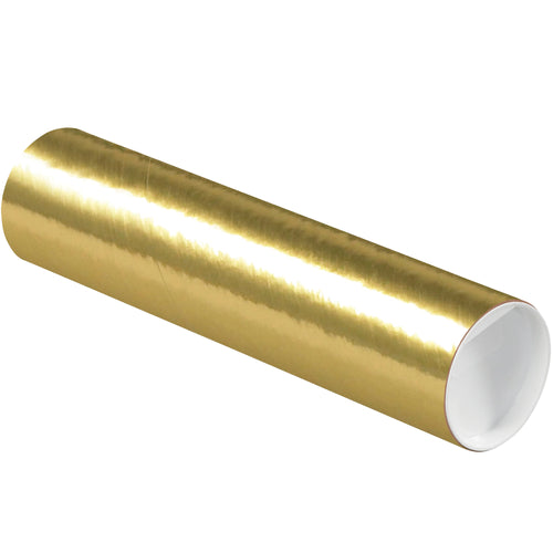 Professional 3x12 gold mailing tubes built tough with 3-ply spiral wound fibreboard construction. Each case includes 24 tubes with white plastic end caps for secure sealing. Perfect for documents, blueprints, posters, and shipping compliance.