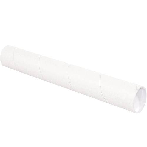 Ship blueprints, posters, and documents safely with these 3x30 white mailing tubes. Each case includes 24 tubes with snap-lock end caps that won't pop off during shipment. Made from durable 3-ply spiral wound fibreboard construction for reliable protection at competitive costs.