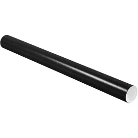 Professional-grade 3x36 black mailing tubes designed for architects, document shippers, and mailrooms. Heavy 0.07" thick spiral wound fibreboard with included white plastic end caps provides secure, tamper-evident sealing. Order by the case (24 tubes) for maximum cost efficiency.