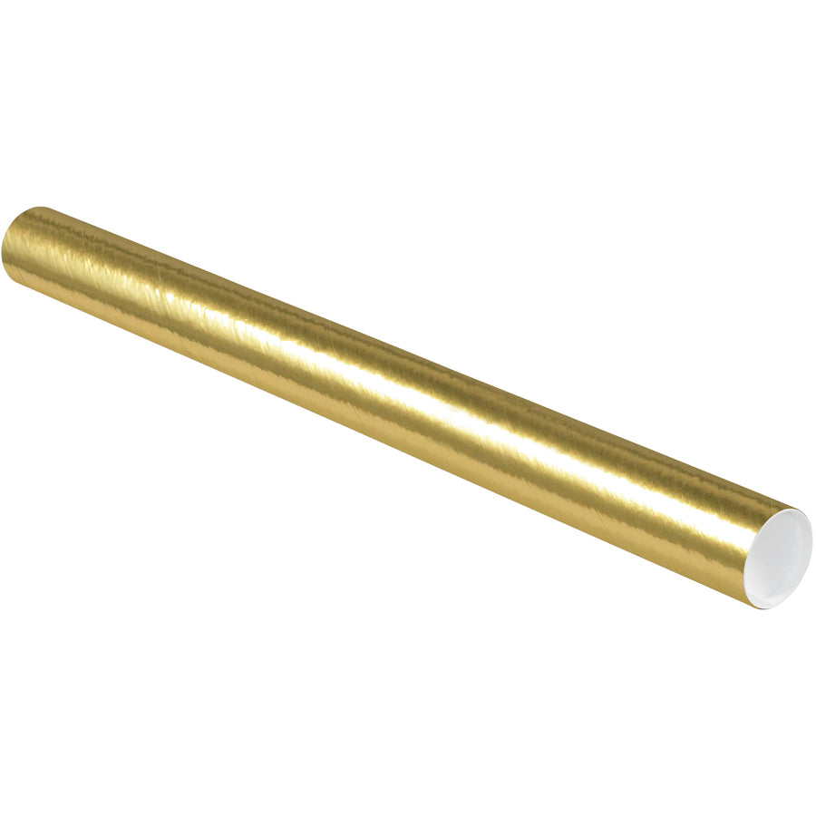 Bright gold 3x36" mailing tubes with plastic end caps included. Heavy-duty 3-ply spiral wound fibreboard construction handles blueprints, posters, and documents with professional durability. Ships as case of 24 tubes–the cost-effective solution for high-volume mailrooms.