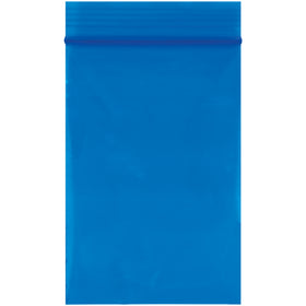 Bright blue 2 mil polyethylene reclosable bags keep inventory organized and protected. 2x3" size, case of 1000 bags. FDA and USDA compliant, reusable, and moisture-resistant for reliable product storage and identification.