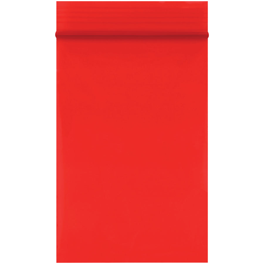Durable 2 mil red polyethylene reclosable bags in convenient 2x3" size for industrial inventory control and product protection. Sold as case of 1000 units. FDA and USDA compliant with reusable design that withstands repeated opening and closing.