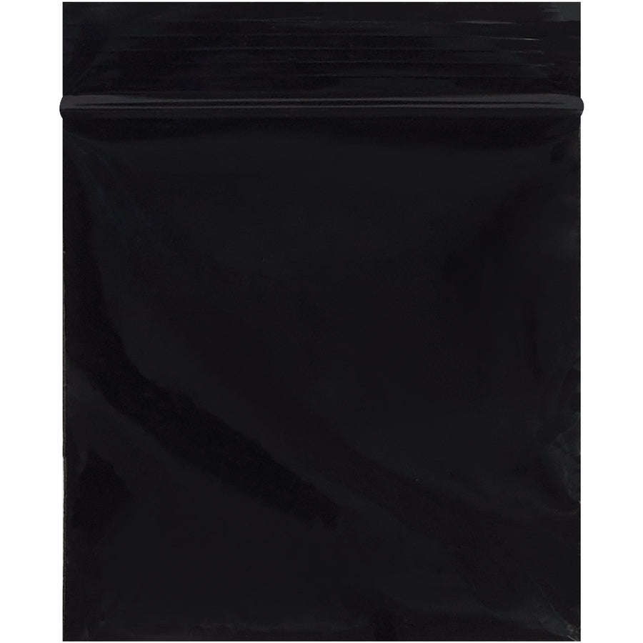 Heavy-duty 2 mil black reclosable poly bags protect products, parts, and inventory from moisture and contamination. Each 3" x 3" bag features a secure zipper closure and is FDA/USDA compliant. Sold in bulk cases of 1,000 for maximum cost efficiency.