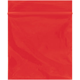 Bright red 2 mil reclosable poly bags in 3x3" size for instant product identification and inventory control. Each case contains 1000 durable, reusable bags with secure ziploc closure that keeps contents protected from dirt and moisture. FDA and USDA compliant for food and pharmaceutical applications.