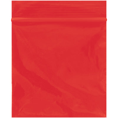 Bright red 2 mil reclosable poly bags in 3x3" size for instant product identification and inventory control. Each case contains 1000 durable, reusable bags with secure ziploc closure that keeps contents protected from dirt and moisture. FDA and USDA compliant for food and pharmaceutical applications.
