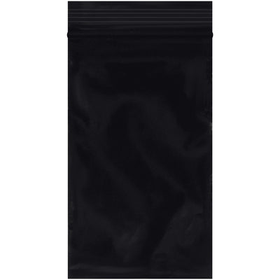 3x5" 2 Mil Black Reclosable Poly Bags - 1000/Case