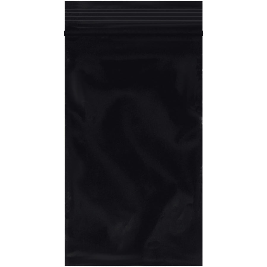 3x5" 2 Mil Black Reclosable Poly Bags - 1000/Case