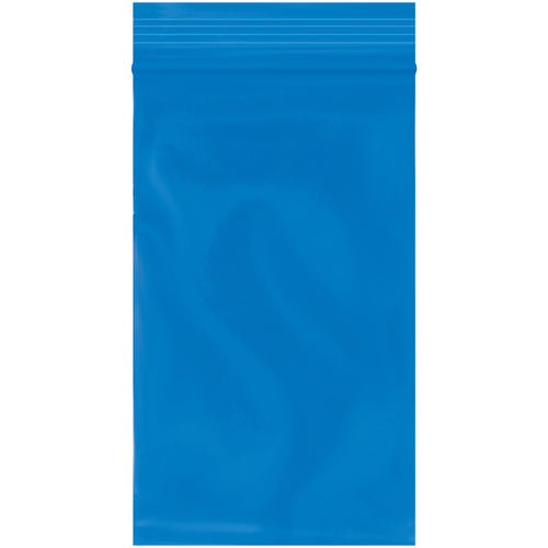 Bright blue 2 mil reclosable poly bags (3x5