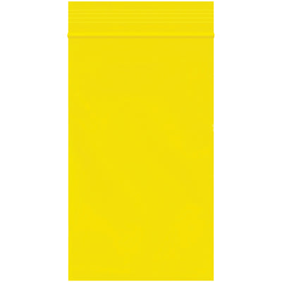 Bright yellow 2 Mil reclosable poly bags deliver instant product identification and reliable moisture protection. Each case contains 1,000 durable, reusable bags sized 3" x 5" with secure ziplock closure. FDA and USDA compliant for food-safe storage and inventory organization.