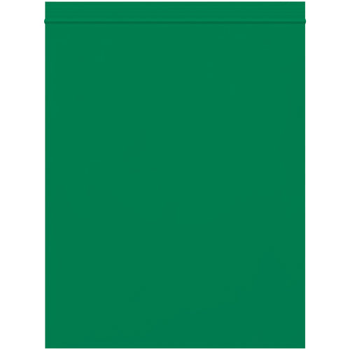 Durable 2 mil green polyethylene reclosable bags in 8x10