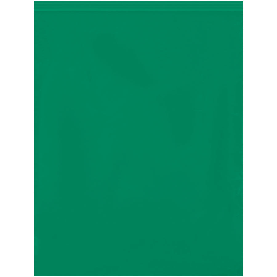 12x15" 2 Mil Green Reclosable Poly Bags - Case of 1000
