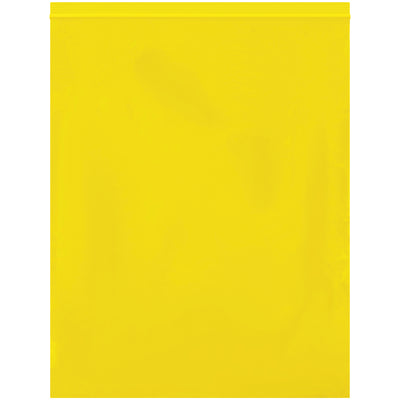 12x15" 2 Mil Yellow Reclosable Poly Bags - Case of 1000