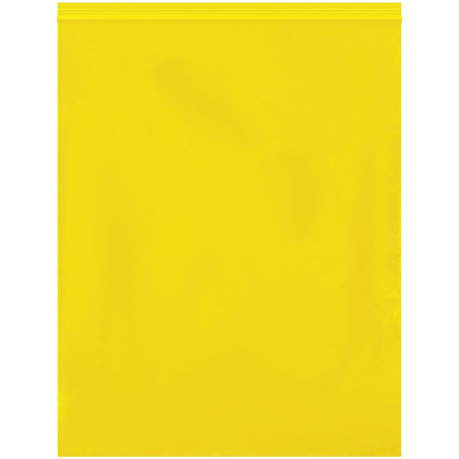 12x15" 2 Mil Yellow Reclosable Poly Bags - Case of 1000