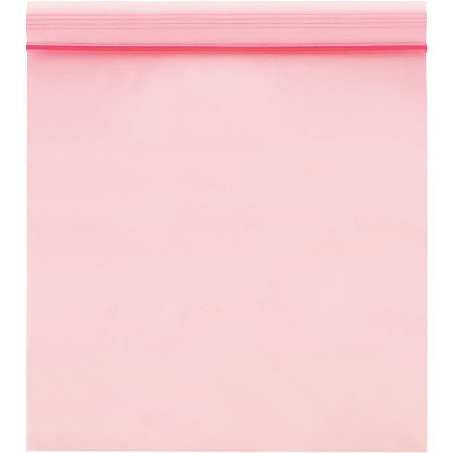 Protect sensitive electronic components with pink anti-static reclosable poly bags engineered to prevent static buildup and contamination. Each 9x12" bag features 4 mil thickness polyethylene construction with a full-width zipper closure. Order by the case: 1000 bags per case.