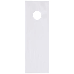 Protect and display newspapers, flyers, and promotional samples with these 4x16" clear doorknob poly bags. Made from 1.5 mil LDPE polyethylene for reliable durability and visibility. Buy in bulk–1,000 bags per case for maximum cost efficiency.