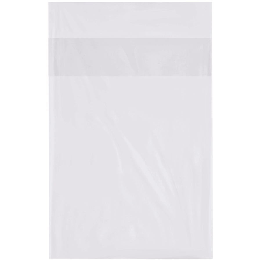 Fast, tape-free sealing with our 9x12" 1 mil clear flap lock poly bags. The 2" fold-over cuff locks items securely without adhesive or equipment. Sold by the case (1,000 bags), these durable LDPE polyethylene bags provide cost-effective protection for apparel, food, and flatware.