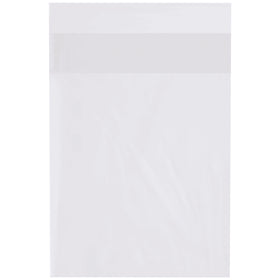 Fast, tape-free closure with a secure 2" fold-over flap. These 14x18" clear polyethylene bags protect apparel, food, and flatware during storage and shipping. Order by the case (1000 bags) for reliable, cost-effective packaging that meets compliance standards.