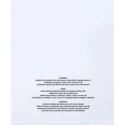 16x16 2 Mil Clear Flat Suffocation Warning Poly Bags 100-Pack PBM16162100 - alias listing
