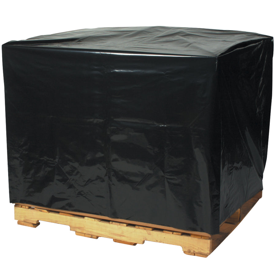 Protect large pallets and equipment with these durable 2 mil black pallet covers. Pre-cut and perforated on a roll for easy application, this 50-count case of 48x40x100" gusseted poly bags offers moisture resistance and content concealment for indoor and outdoor storage.