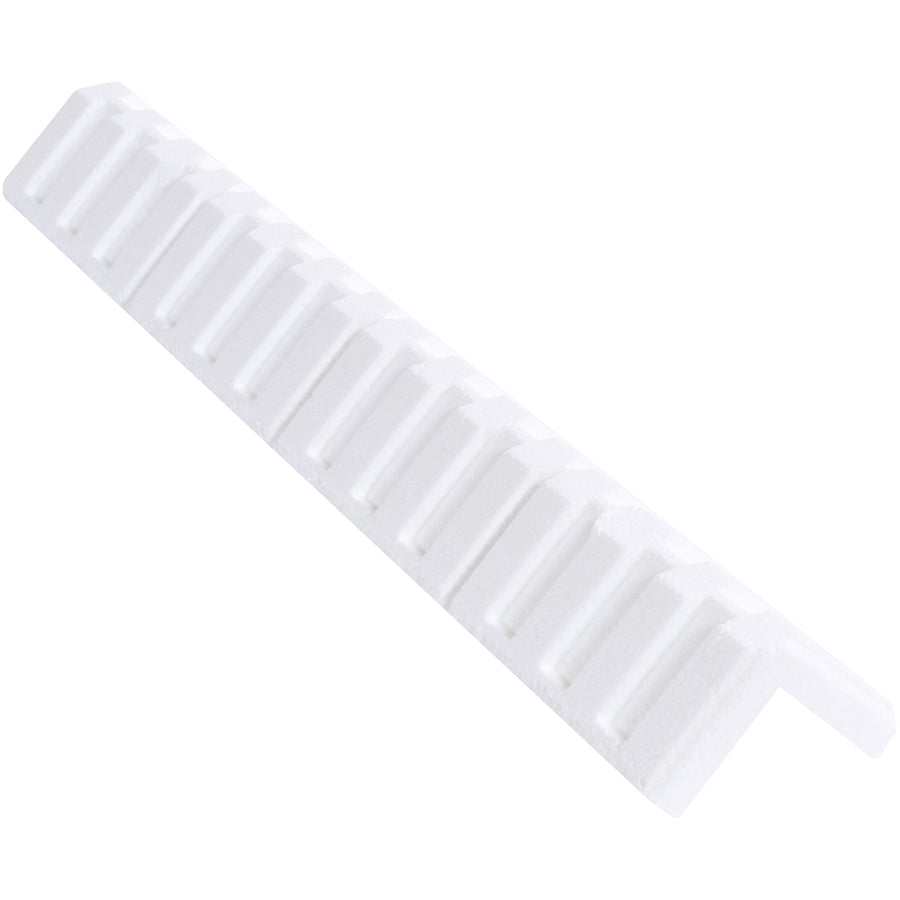 Protect precision goods during transit with these 24" x 3" x 3" expanded polystyrene foam edge protectors. Non-abrasive EPS material prevents scratching delicate surfaces while tapered edges fit seamlessly into boxes. Each case contains 150 units for reliable, cost-effective packaging protection.