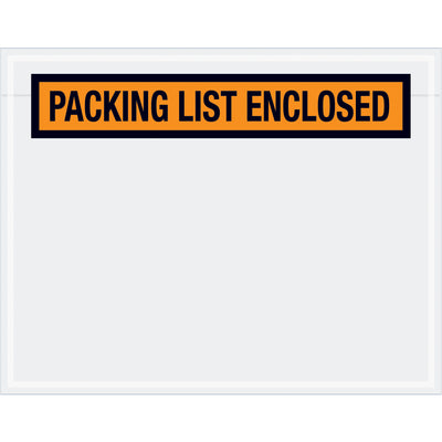 Streamline your fulfillment process with pre-printed orange packing list envelopes designed to protect documents and accelerate shipping. These 7" x 5 1/2" envelopes feature heavy 2 mil poly construction with hot melt adhesive backing that bonds securely to paper and corrugated surfaces. Case of 1,000 envelopes ready to ship.