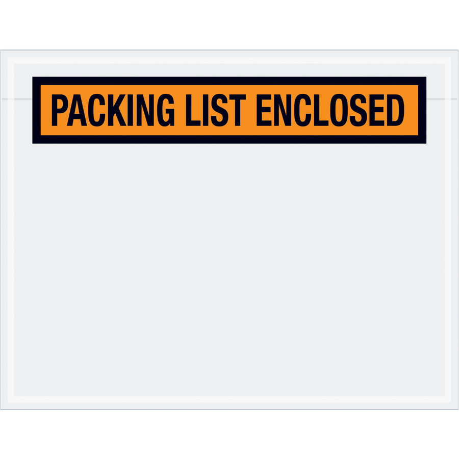 Streamline your fulfillment process with pre-printed orange packing list envelopes designed to protect documents and accelerate shipping. These 7" x 5 1/2" envelopes feature heavy 2 mil poly construction with hot melt adhesive backing that bonds securely to paper and corrugated surfaces. Case of 1,000 envelopes ready to ship.