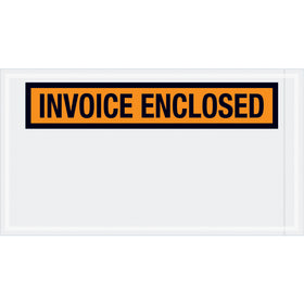 Pre-printed orange "Invoice Enclosed" envelopes keep packing lists and invoices visible and protected during shipment. Made from durable 2 mil polyethylene with adhesive backing for secure attachment. Case of 1,000 units optimizes your packaging costs while maintaining shipping compliance.