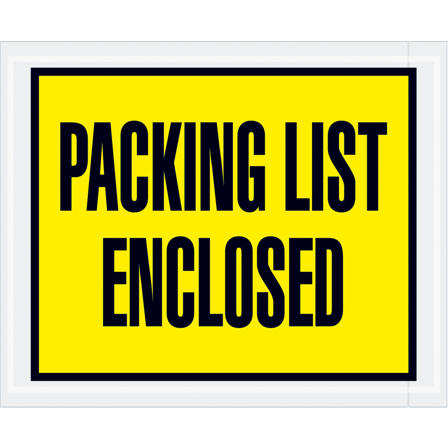 Pre-printed yellow packing list enclosed envelopes protect critical shipping documents with full-face visibility and reliable hot melt adhesive. Heavy 2 mil poly construction withstands corrugated and paper surfaces. Order a case of 1,000 envelopes designed for high-volume fulfillment operations.