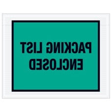 7x5.5 Green Packing List Enclosed Envelopes 1000/Case PL408
