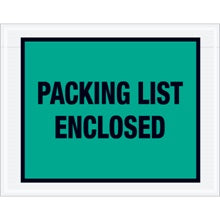 7x5.5 Green Packing List Enclosed Envelopes 1000/Case