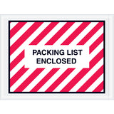 Protect shipping documents with professional pre-printed packing list envelopes. Heavy 2 mil poly construction with bold red/white stripes and hot melt adhesive backing ensures reliable document protection and easy identification during fulfillment. Case of 1000 envelopes sized 4.5" x 6".