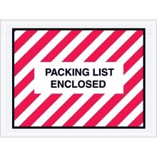 4.5x6 Red Striped Packing List Enclosed Envelopes 1000/Case