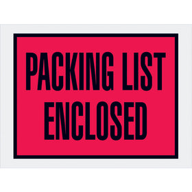 Heavy-duty 2 mil poly packing list envelopes keep your shipping documents protected and organized in transit. Pre-printed 'Packing List Enclosed' messaging eliminates manual labeling and speeds fulfillment. Red color provides high visibility for fast identification‚1,000 envelopes per case.