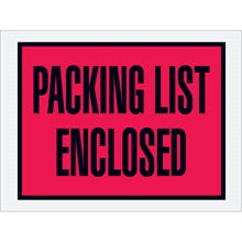 4.5x6 Red Open-End Packing List Enclosed Envelopes 1000/Case