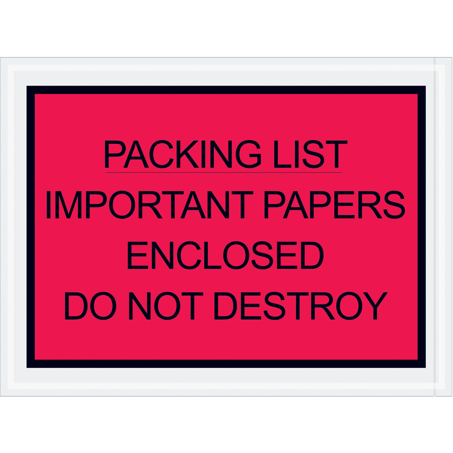 Secure important documents during transit with these red 4.5x6 packing list envelopes. Made from durable 2 mil polyethylene with reliable adhesive backing, this case of 1000 envelopes meets shipping compliance requirements while protecting contents. Essential for e-commerce fulfillment, logistics, and warehouse operations.