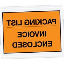 4.5x5.5 Orange "Packing List/Invoice Enclosed" Envelopes 1000/Case PL417