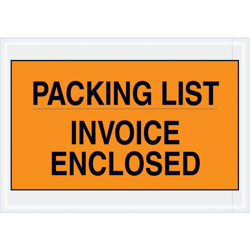 Protect shipping documents with these durable 7x10 orange packing list envelopes. Made from 2 mil poly material and sold by the case of 1,000, they feature the pre-printed 