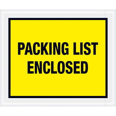 10x12" Yellow Packing List Enclosed Envelopes - 2 Mil Poly, Case of 500