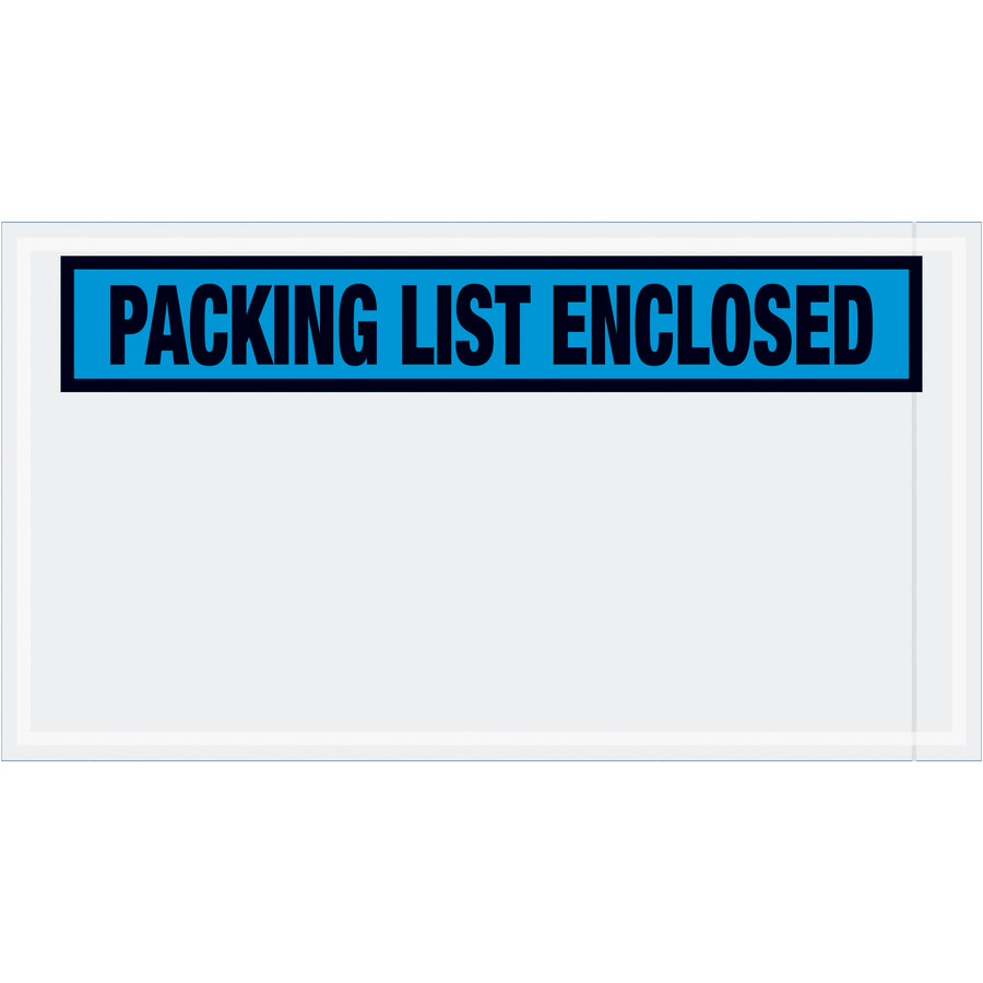 Pre-printed blue packing list enclosed envelopes designed for shipping managers who need document protection during fulfillment. 5.5" x 10" poly construction with hot melt adhesive backing ensures secure adhesion to corrugated boxes and paper. Case of 1,000 envelopes ready to streamline your packing process.