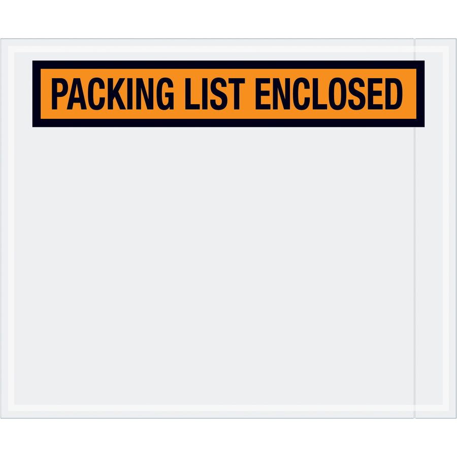 Protect shipping documents with pre-printed 10" x 12" orange packing list envelopes. Heavy-duty 2 mil poly construction with hot melt adhesive ensures secure attachment to corrugated boxes and paper products. Case of 500 envelopes ready to streamline your fulfillment operations.