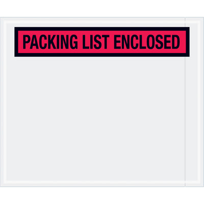 10x12 Red Packing List Enclosed Envelopes - 2 Mil Poly, Case/500