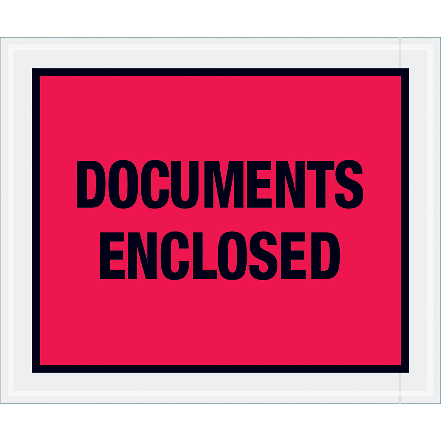 Heavy-duty 10" x 12" red packing list envelopes protect shipping documents and miscellaneous paperwork during transit. Made from durable 2 mil poly with adhesive backing that adheres to a variety of surfaces. Bulk case of 500 envelopes ensures cost-efficient compliance with shipping label and documentation requirements.